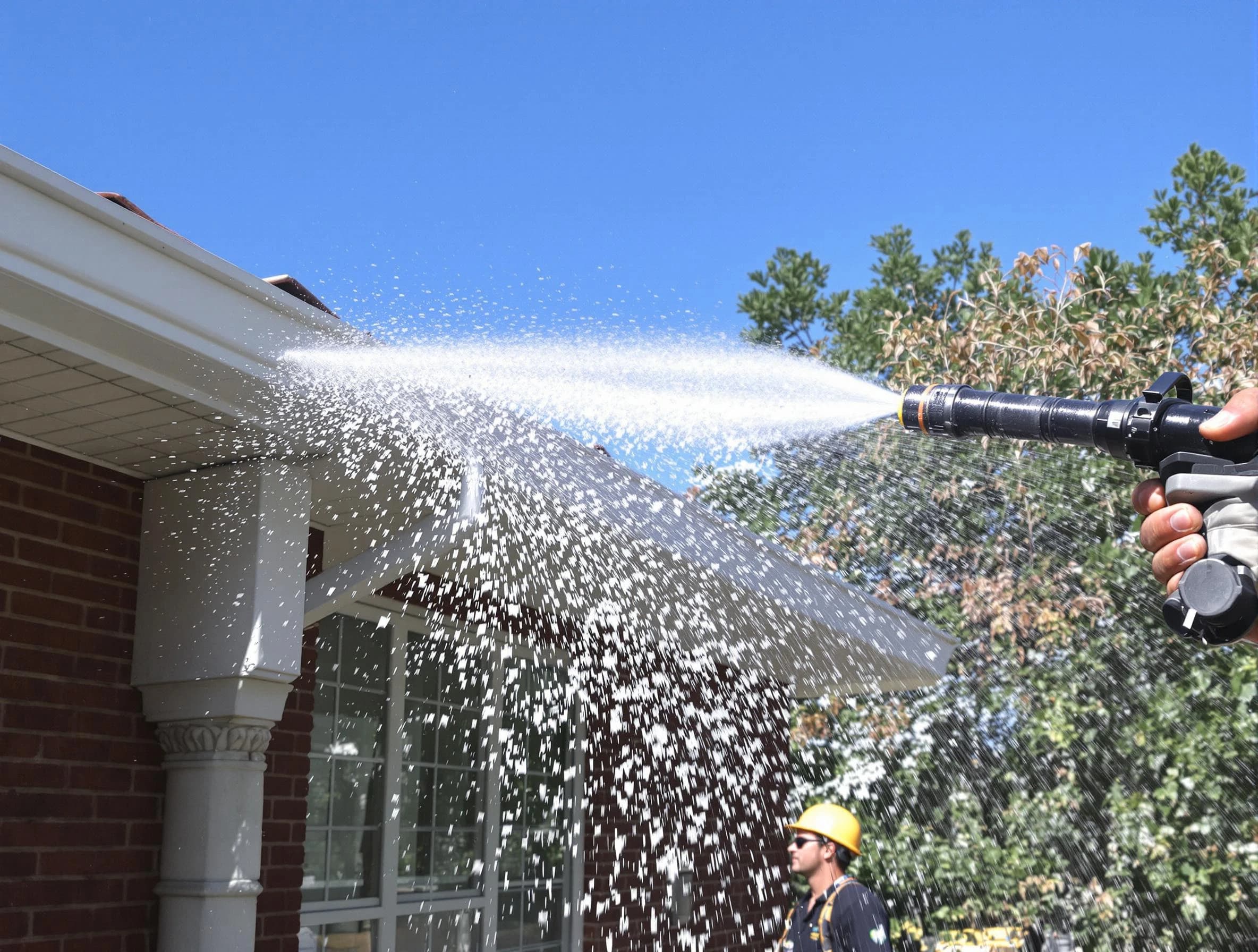 Cleared downspout by Shaker Heights Roofing Company ensuring unrestricted flow in Shaker Heights, OH