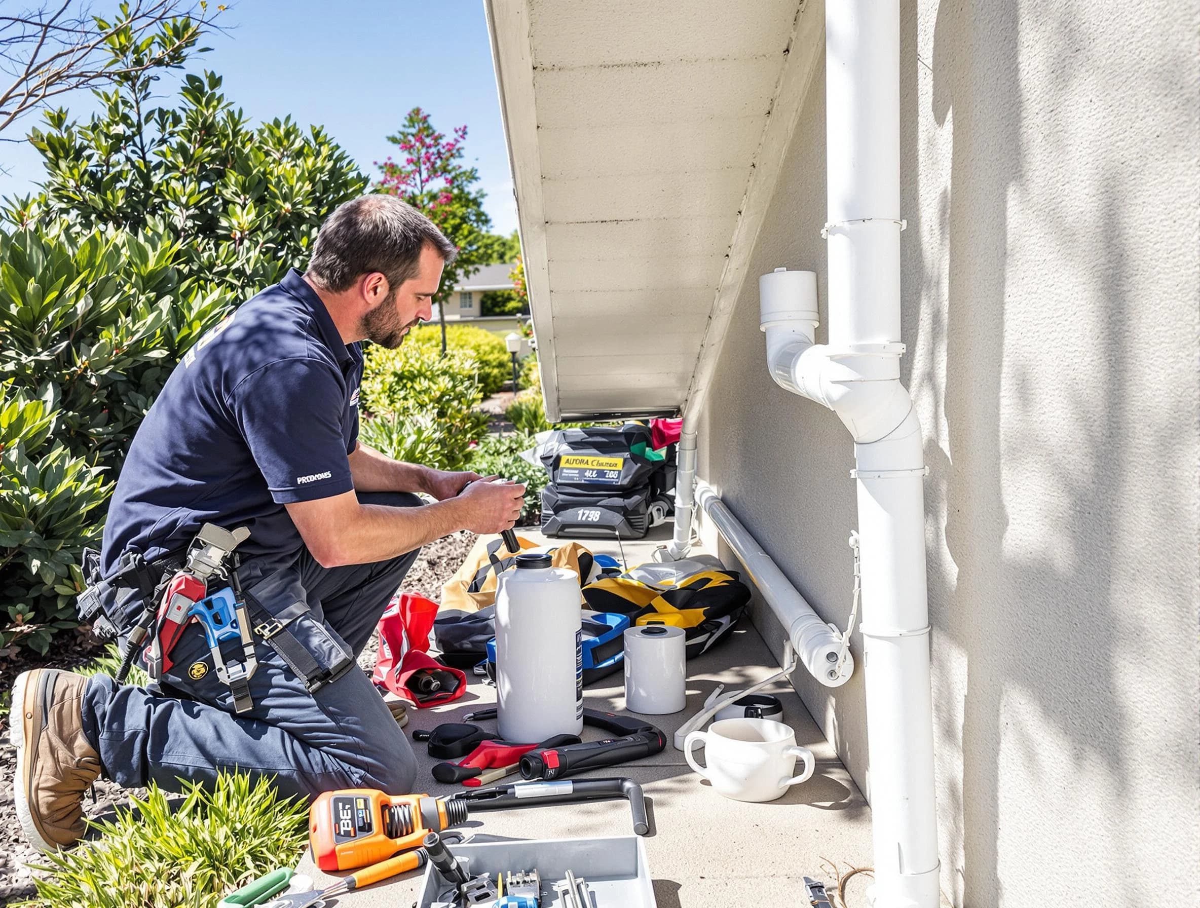 Shaker Heights Roofing Company expert fixing a downspout in Shaker Heights, OH