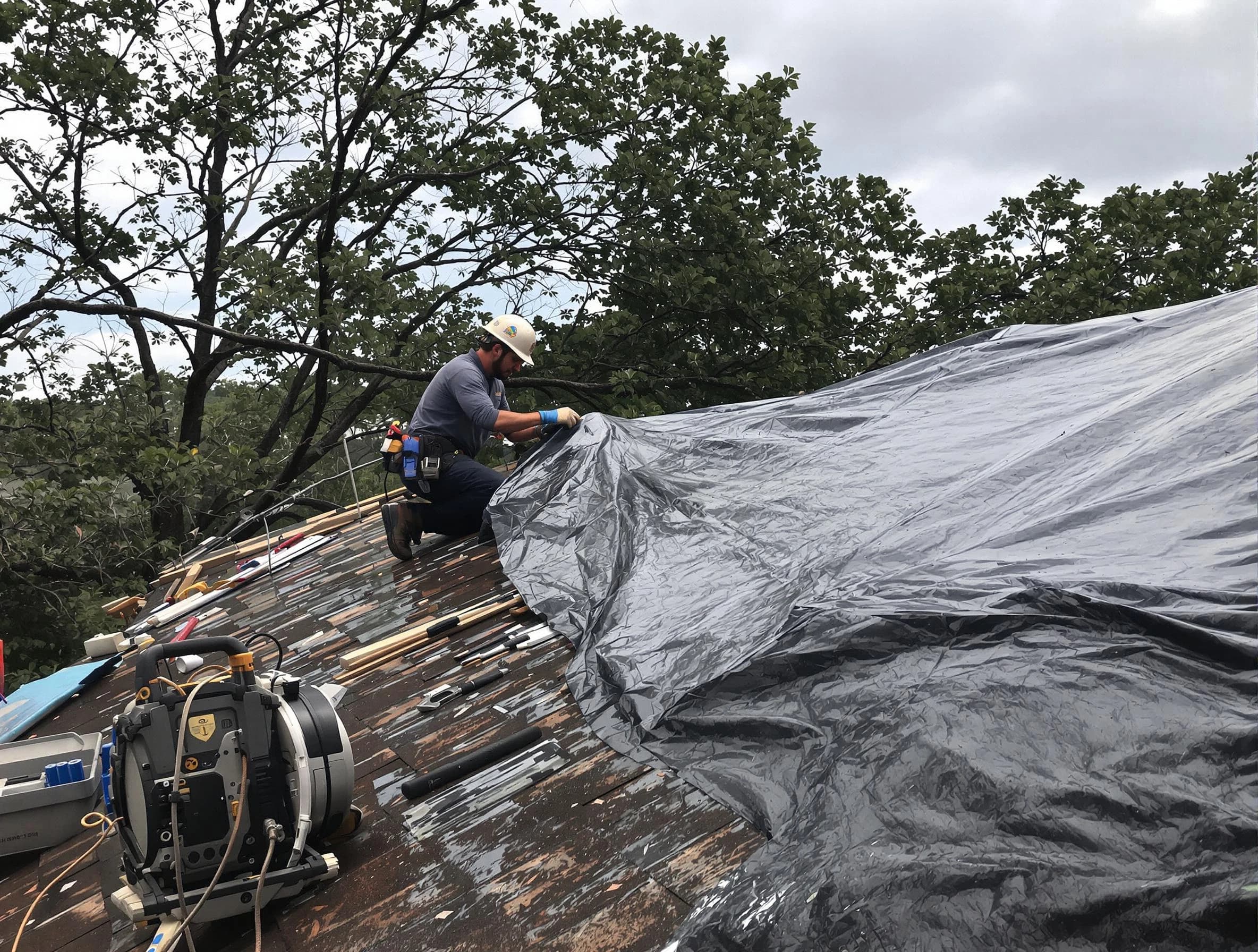 Shaker Heights Roofing Company responding to an emergency roof repair call in Shaker Heights, OH