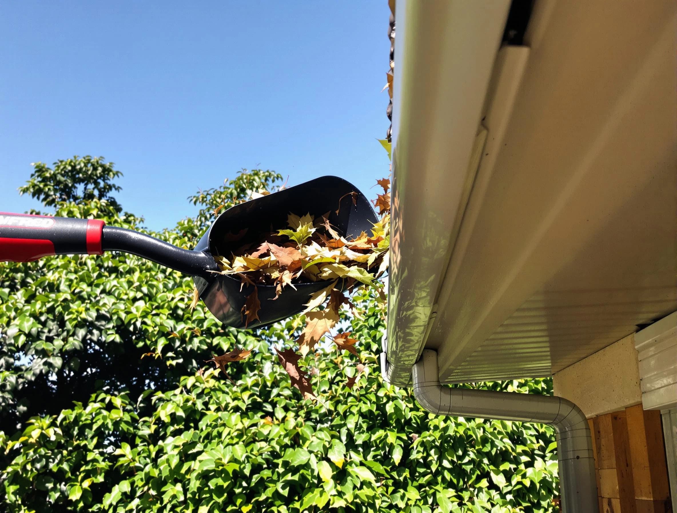 Shaker Heights Roofing Company performing gutter cleaning at a home in Shaker Heights, OH