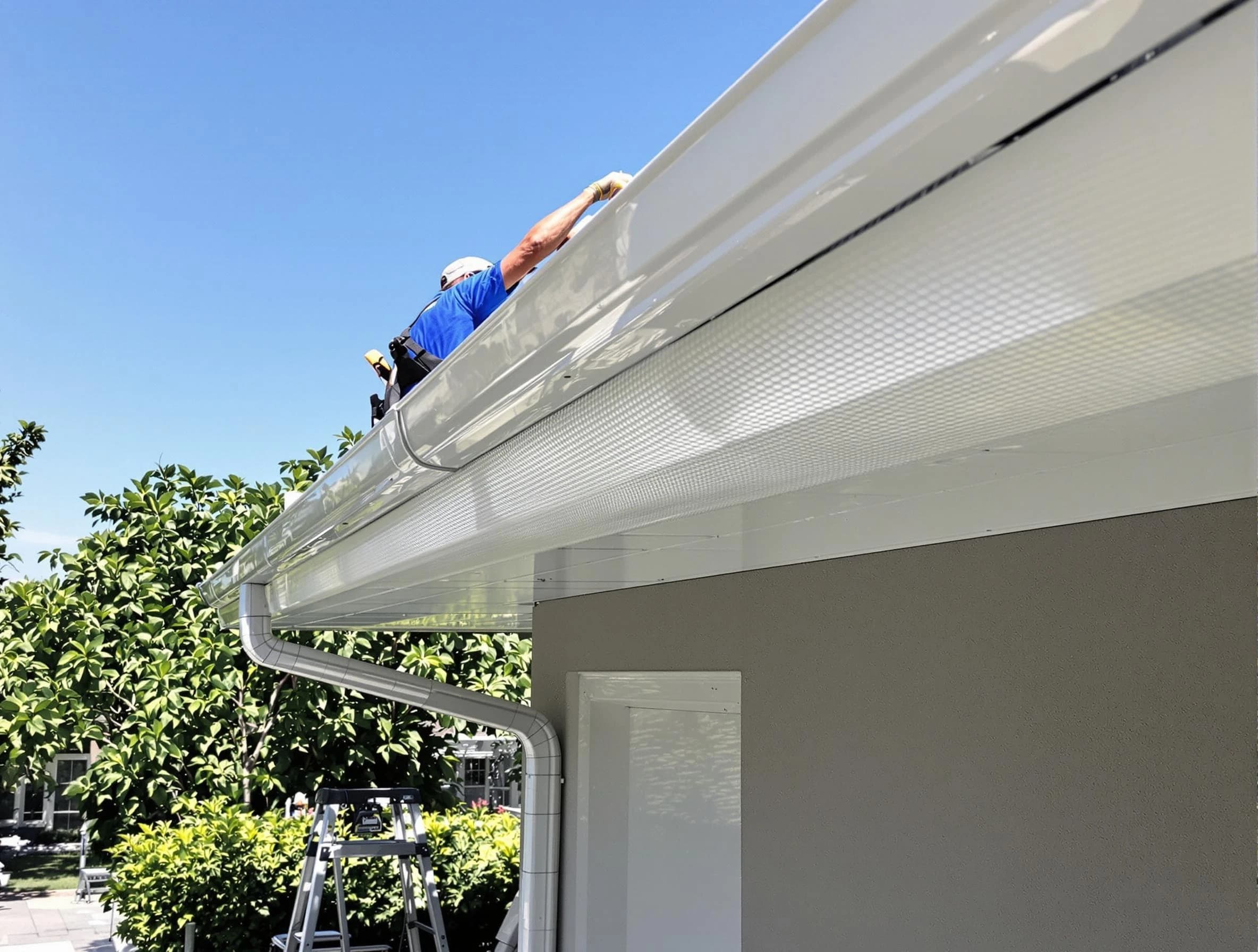 Debris-free gutter guard system by Shaker Heights Roofing Company in Shaker Heights, OH