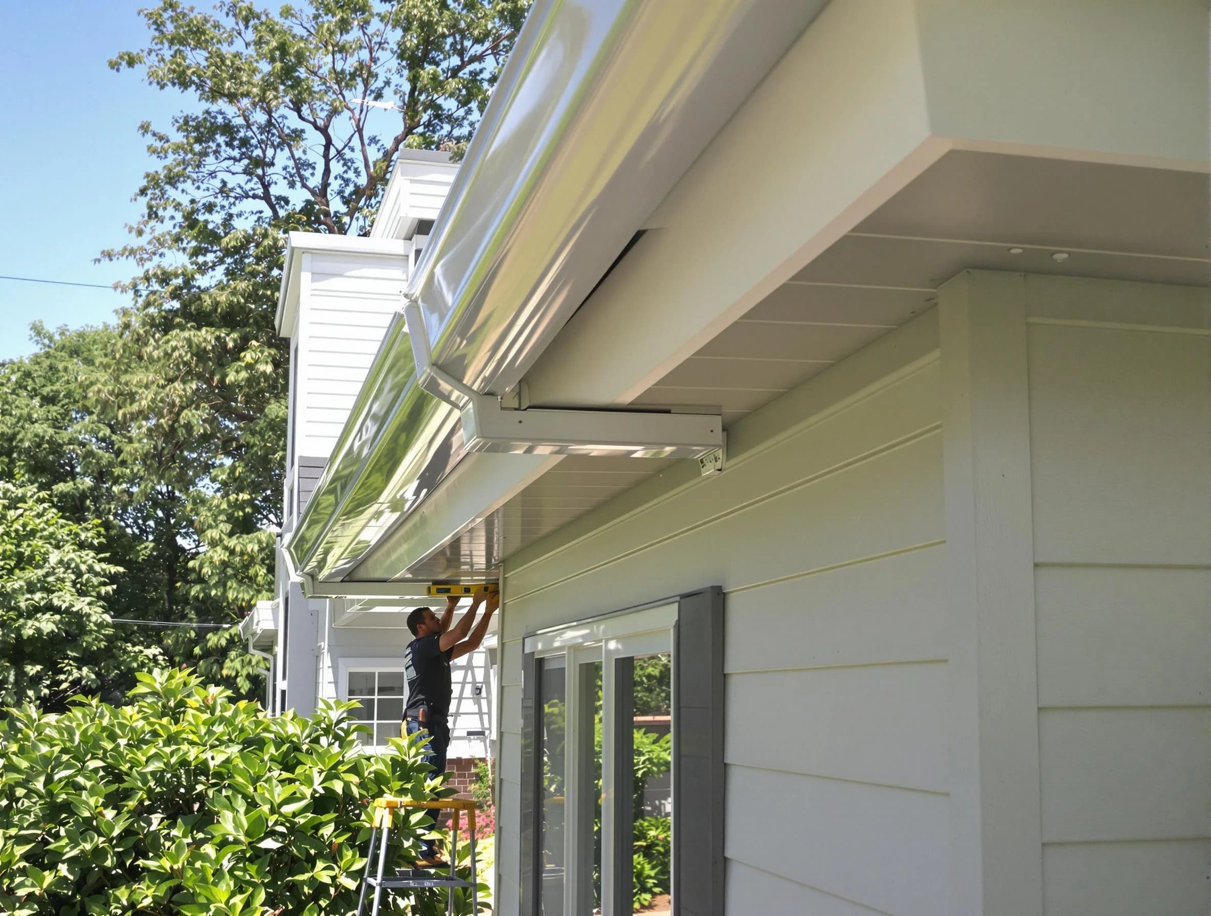 Properly aligned gutter system installed by Shaker Heights Roofing Company in Shaker Heights, OH