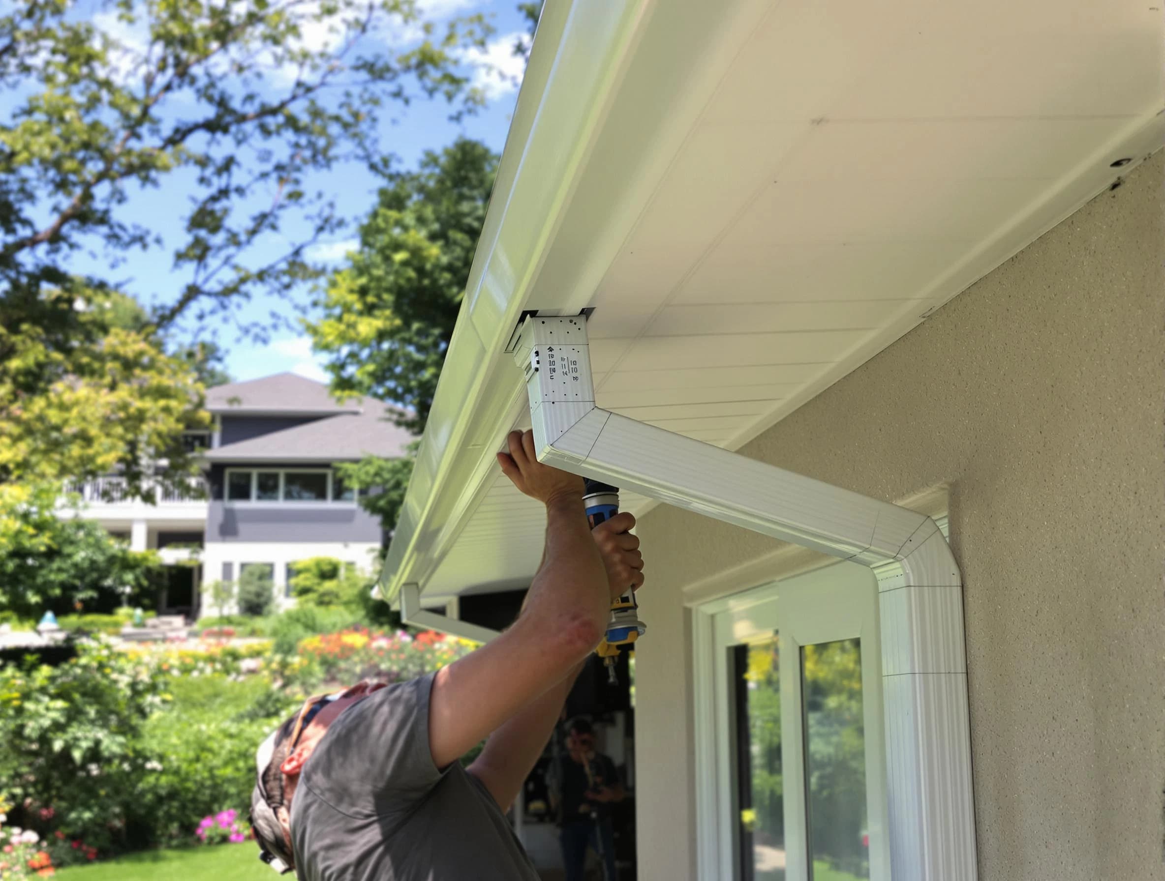 Shaker Heights Roofing Company technicians performing gutter installation in Shaker Heights, OH