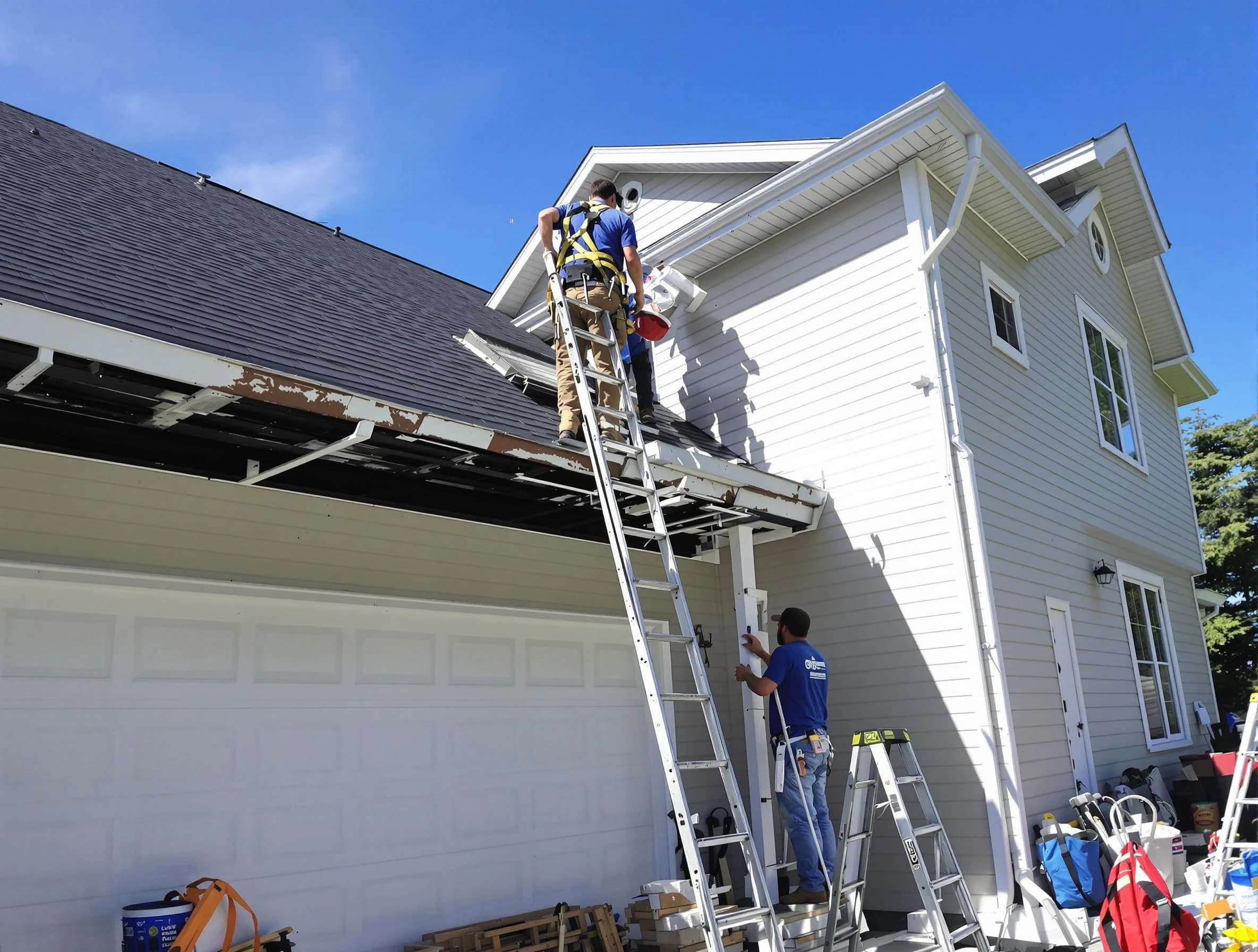 Newly replaced gutters by Shaker Heights Roofing Company in Shaker Heights, OH