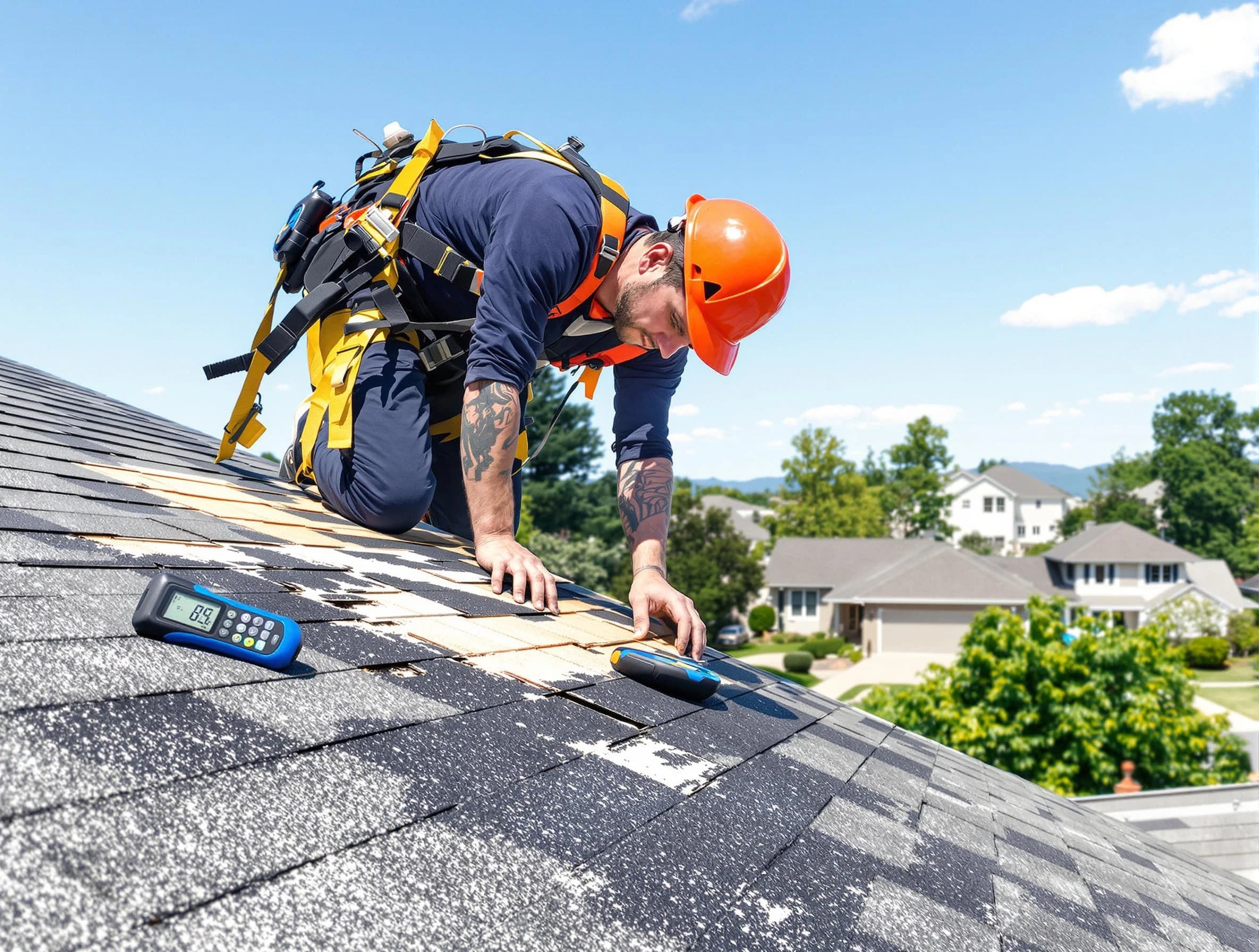 Shaker Heights Roofing Company professional performing roof repairs in Shaker Heights, OH